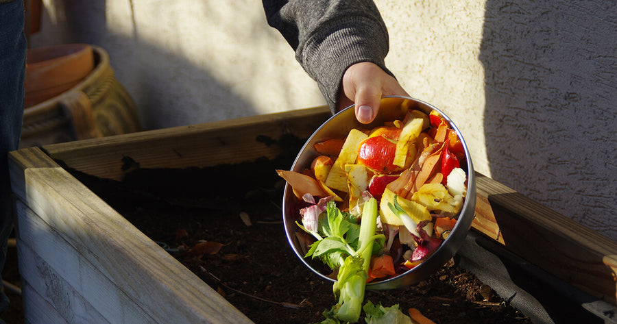 Man composting 