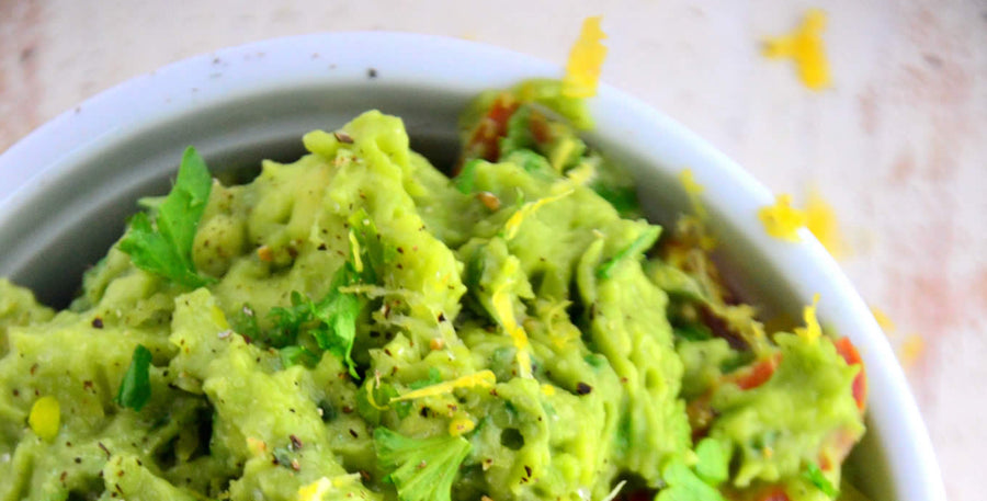 Bowl of Guacamole with Maca powder