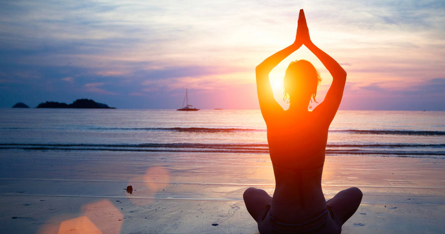 Yoga pose during sunset for mental clarity